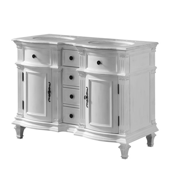 Lark Manor Adoncia 48'' Double Bathroom Vanity with Marble Top